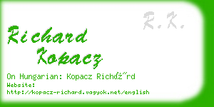 richard kopacz business card